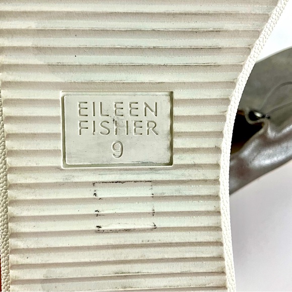 Eileen Fisher Loafers Sydney Slip-On Leather Sulver Sneakers woman Size 9 - Picture 6 of 11